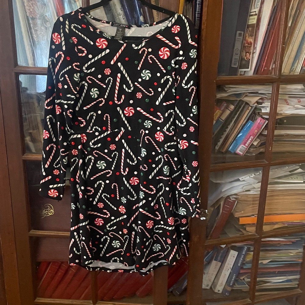 Festive Black Candy Cane Dress